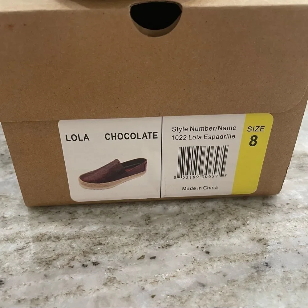 NWT Electric Karma Lola Chocolate Espadrilles Size 8
